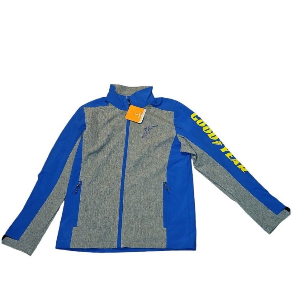 Goodyear Elevate Jacket Mens Medium Vesper Royal Blue Gray Softshell Zip Up